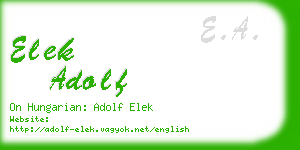 elek adolf business card